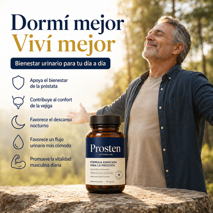 Prosten - El suplemento natural para la próstata, la vejiga, el descanso y la vitalidad del hombre.